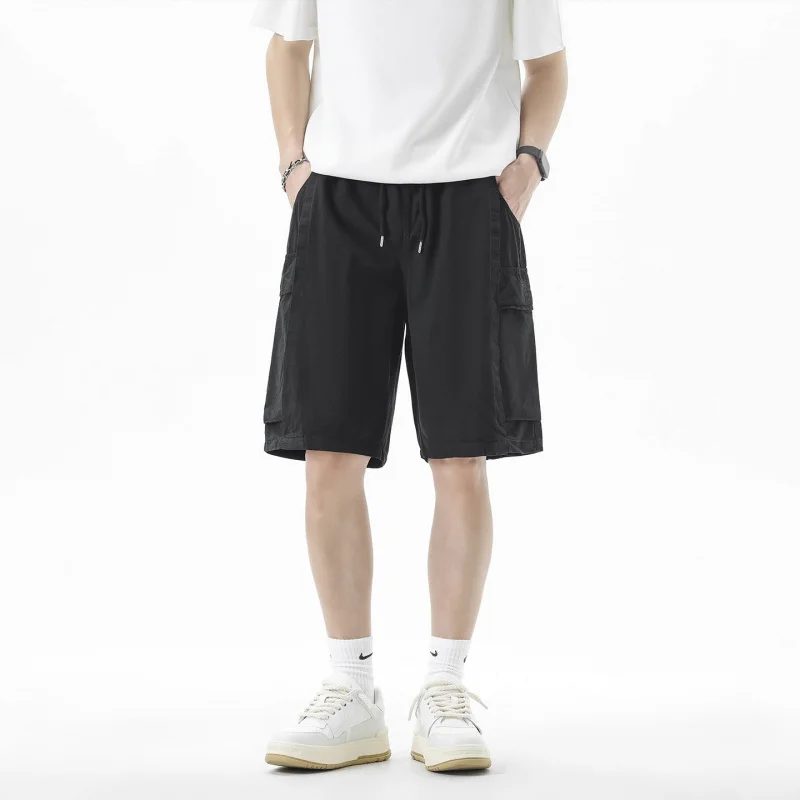 Men's Summer Trendy Fashion Versatile Work Shorts Loose Sports Leisure Multi Pocket Pentagram Pants