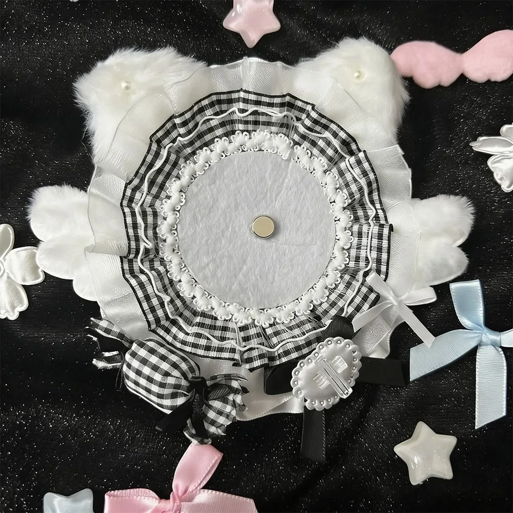 Cute Lace Badge Holder Cat Ear DIY Badge Display Base Flower Wings Itabag Decor Anime Badge Decoration