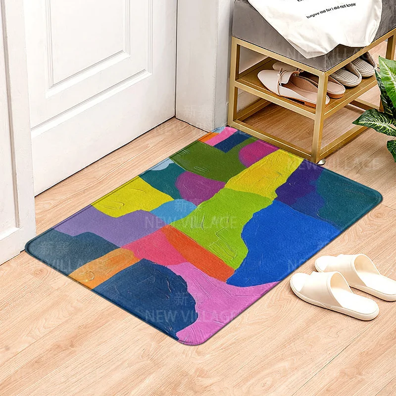 Bohemian ins abstract graffiti floor mat non-slip anti-shift multi-size optional cafe store decoration door mat 40x60cm