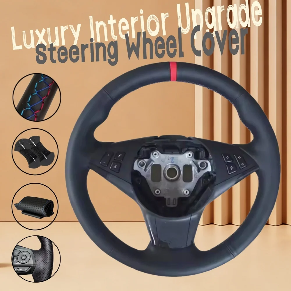 Customize Microfiber Leather Car Steering Wheel Cover E60 E61 (Touring) M6 E63 E64 2005-2010 Steering Wrap Cover For BMW M5
