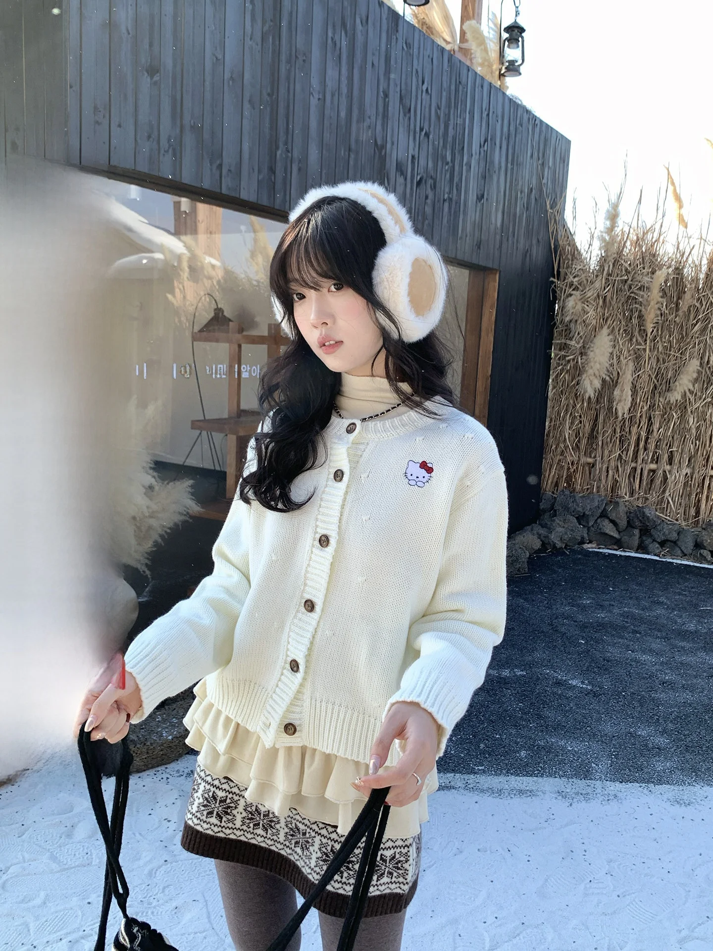 

Ретро-кардиган с вышивкой, свободный вязаный свитер для женщин, осенне-зимняя новинка, корейский стиль, длинный рукав