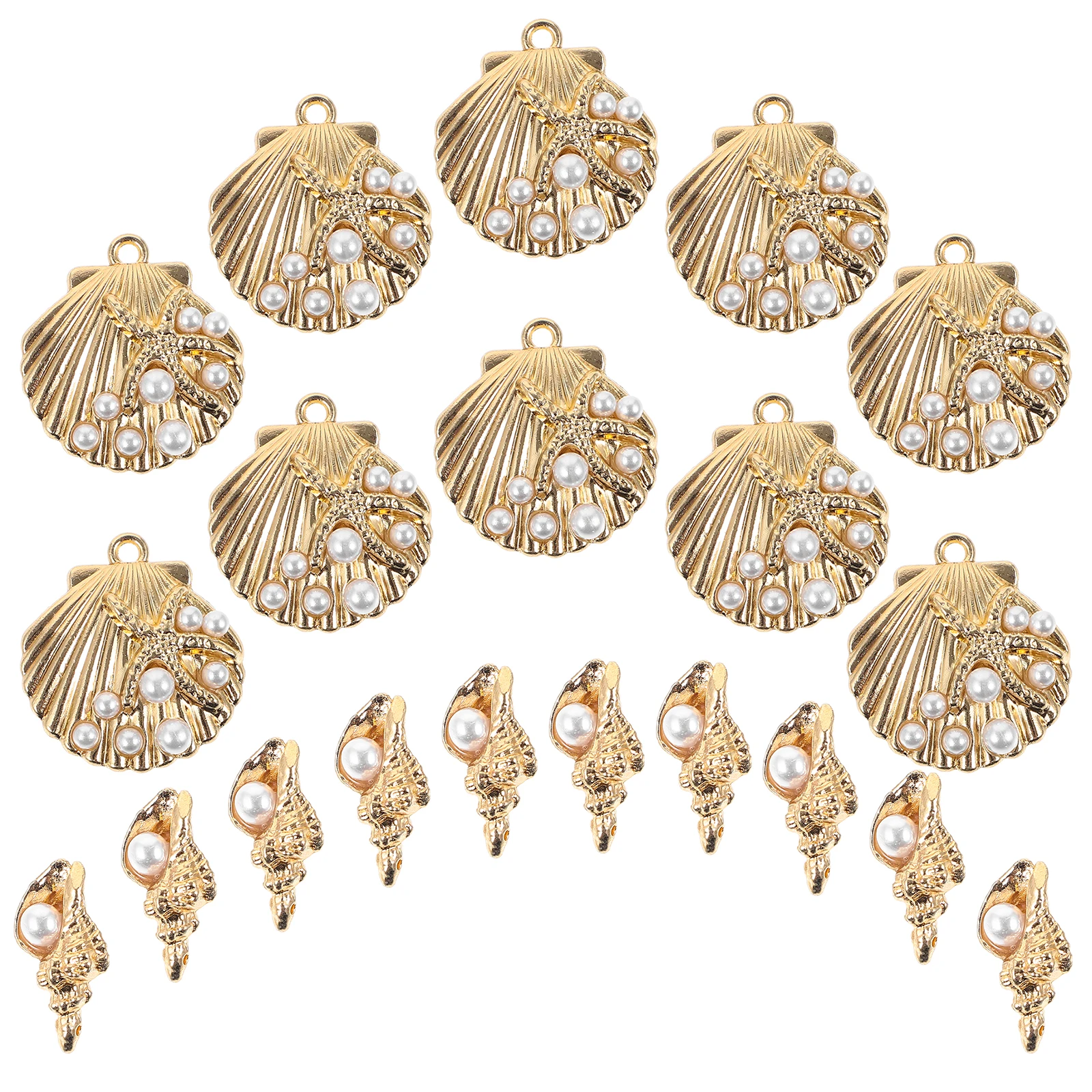 

20Pcs Seashell Conch Pendant DIY Jewelry Charms Alloy Accessories for Earrings Necklaces Bracelets Hanging Decor