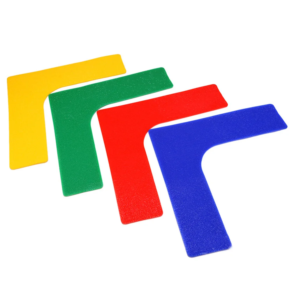 8 قطعة ملصقات خط التنس الأرضية مادة متينة صديقة للبيئة سطح مضاد للانزلاق رؤية عالية علامات المحكمة الداخلية والخارجية