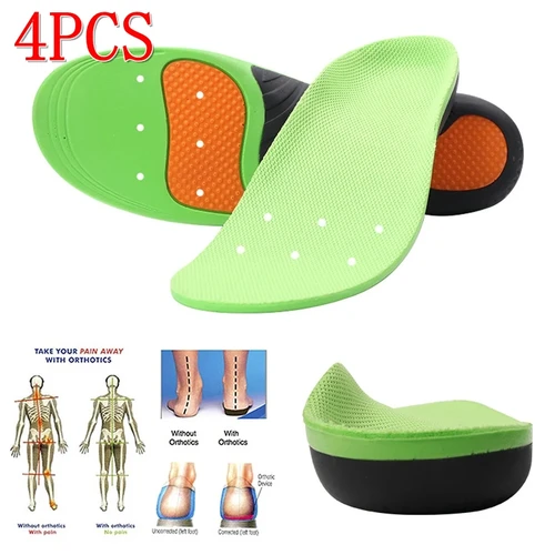 Plantillas ortopédicas con soporte para arco, plantillas para fascitis Plantar de pies planos, suelas absorbentes de golpes de GEL, plantillas deportivas elásticas suaves, 2/4 Uds.