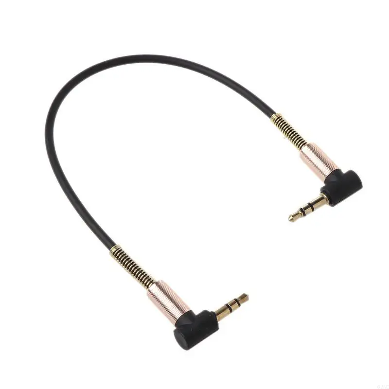 G2AC 3.5 mm to 3.5mm Male Cable 24cm Dual 90 Degree Bending Car Aux Cord for Mobile Phone Stereo Speaker Headphone