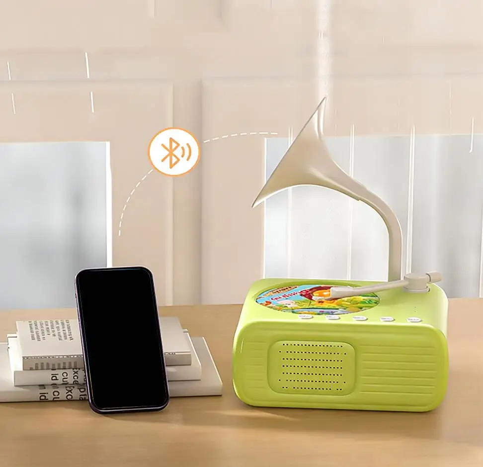 Plattenspieler für Kleinkinder, Kinder-Phonograph mit 96 Karten, Story-Musik-Player, Audio-Geschichtenerzählen, Spielzeug, frühes Lernen, Kindermusik, Schlafenszeit