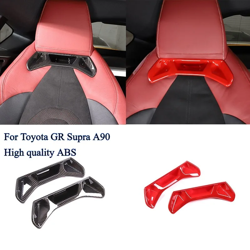 لتويوتا GR Supra A90 2019-2022 ألياف الكربون الأحمر نمط سيارة المقعد الأمامي الخلفي غطاء الكسوة ملصق اكسسوارات السيارات الفقرة السيارات
