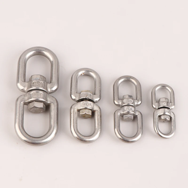 1Pc M4 M5 M6 M8 Rotating Universal Ring 8 Shape Unloading Shackle Wire Rope Lock Chain Connecting Buckle 304 Stainless Steel