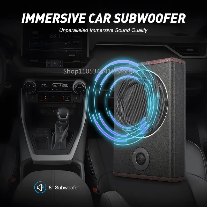 Practical 8-Inch 600W Car Audio Subwoofer PU Stainless Steel Full Frequency with Treble for Most Vehicles Sedan SUV Truck
