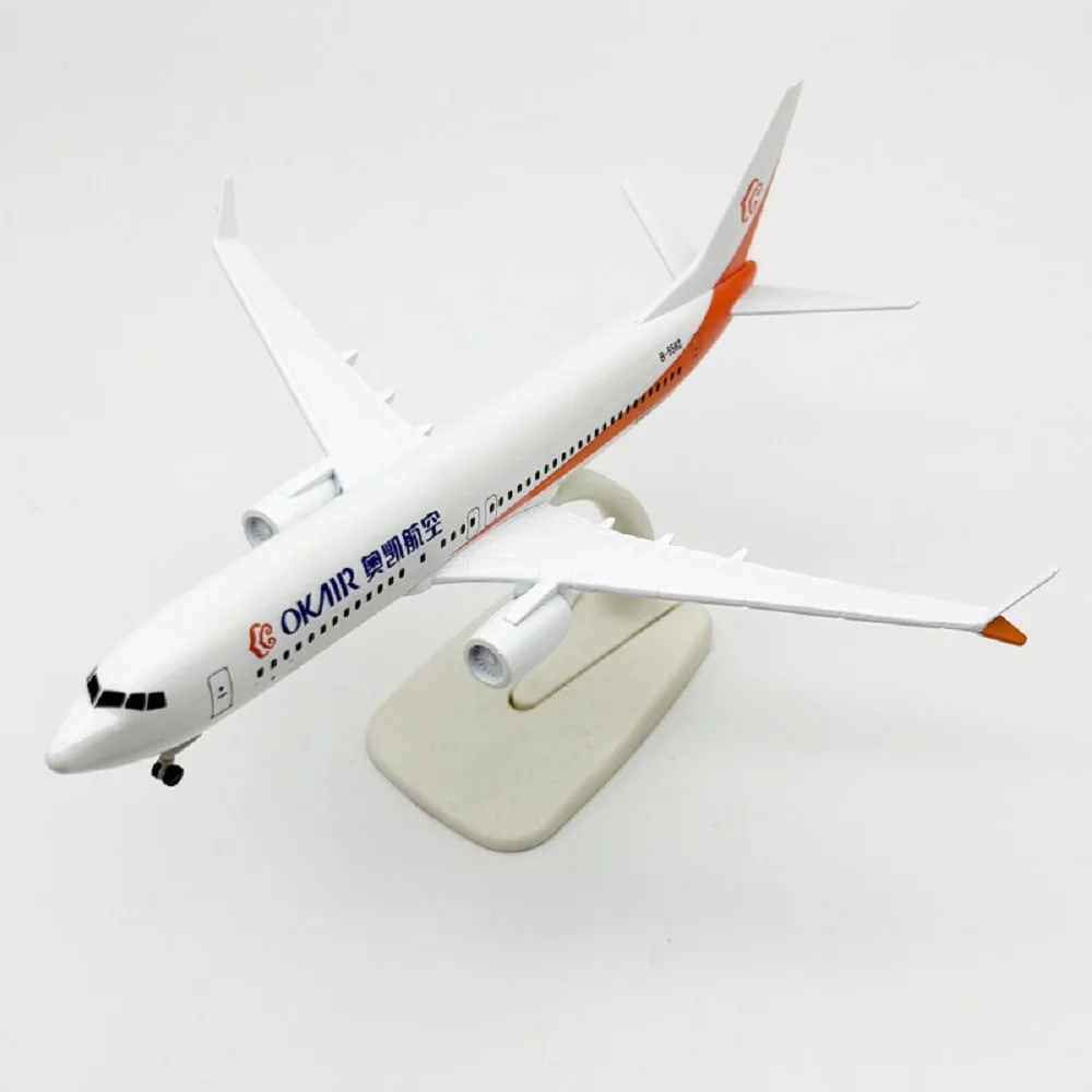 20cm Alloy Model Plane Okay Airways B737max Diecast Aircraft Collectible Miniature Airplane With Stand For Adults Fun Aviation