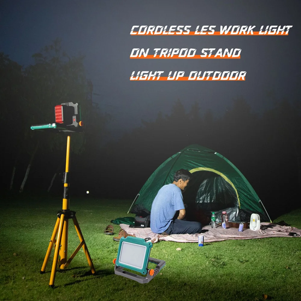 Camping Tools Campfire LED Work Light For Makita/DeWalt/Milwaukee/Bosch 18V Battery Floodlight Emergency Lamp Foldable Cordless