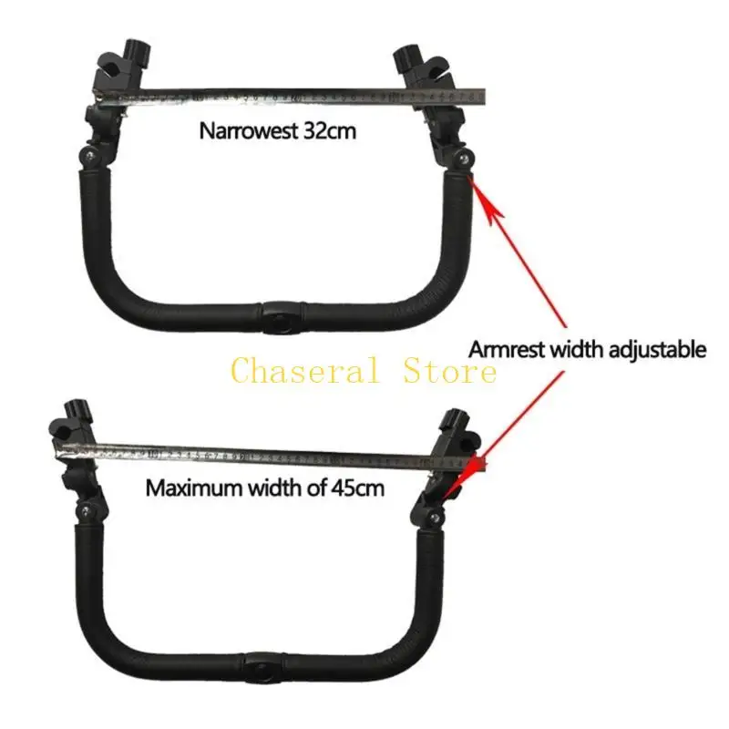 E7CE Baby Strollers Bumper Strollers Accessoy for Newborns Replacement Front Handle PU Leather Bumper Bar Handrail