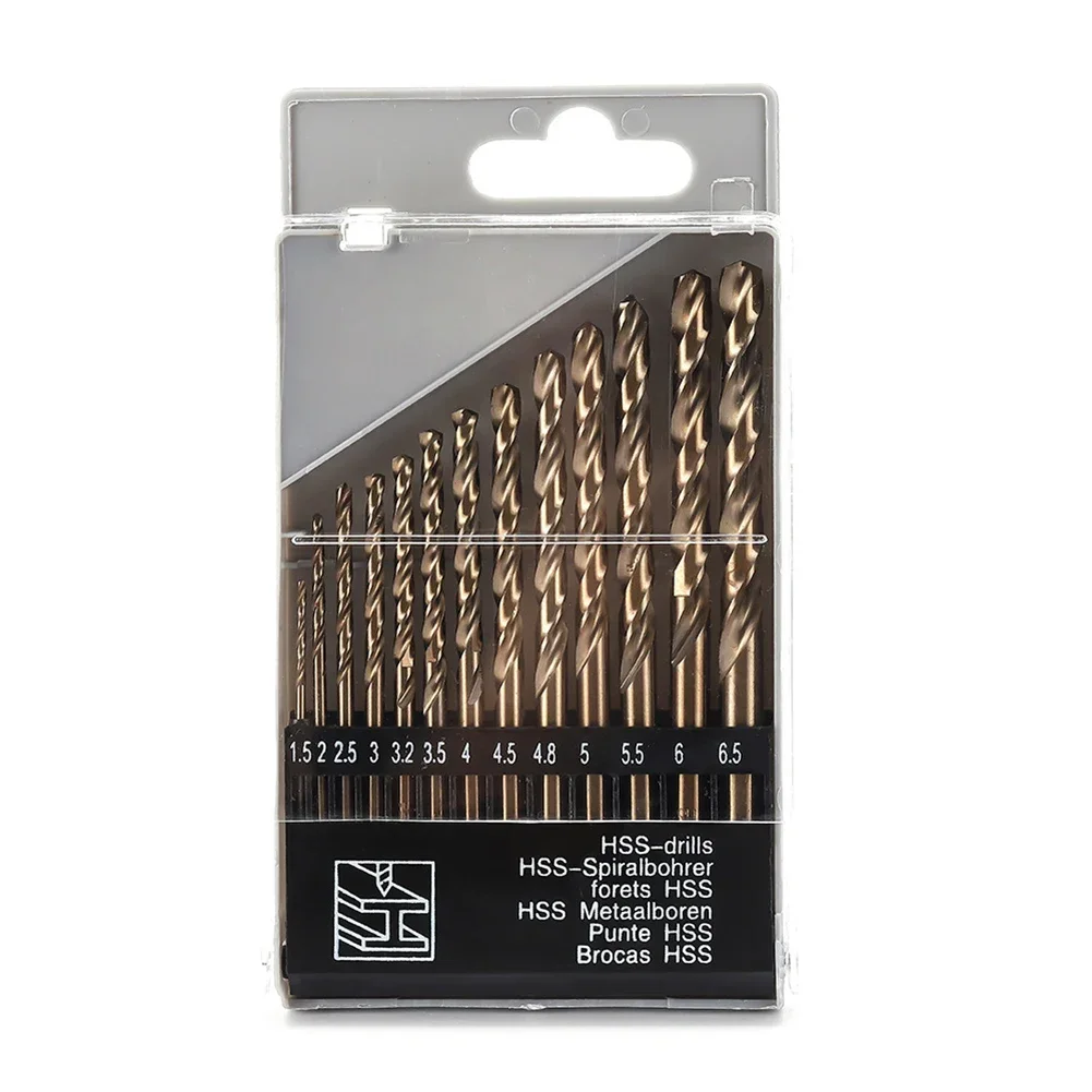 M35 HSS Drill Bits Set, Split Point, 135 Graus, Aço Inoxidável, Ferramentas Elétricas, Acessórios para Ferramentas, Alta Qualidade, 13Pcs