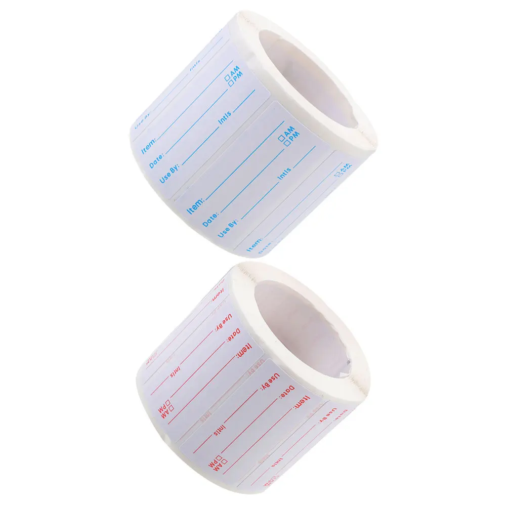 회전 라벨 2롤 쓰기 가능한 식품 스티커 용기용 자가 접착제 고기 야채 다양한 색상