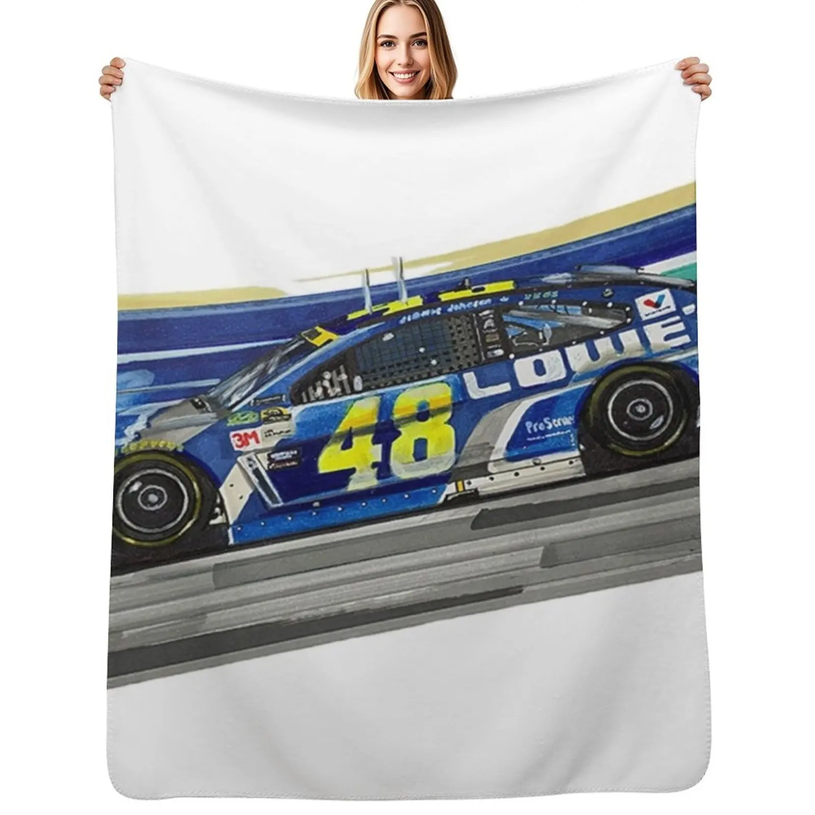 Jimmie Johnson Throw Blanket Long Lasting Soft Plush Blanket for Daily Use