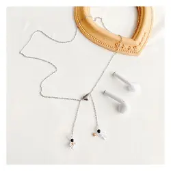 1PCS Magnetic Attraction Headphone Anti-lost Chain Astronaut Daisy Bluetooth Earphone Chain Earphone Accessories