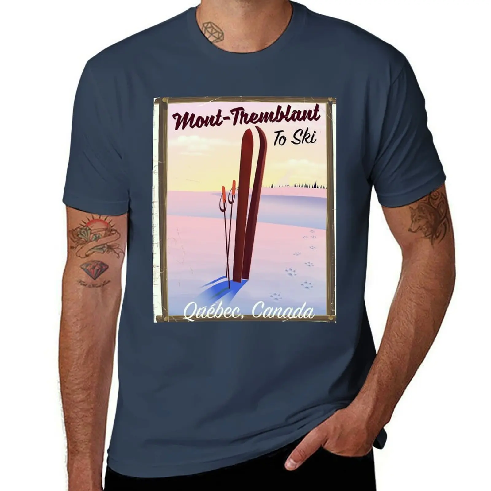 

Mont-Tremblant Québec Ski T-Shirt t shirt man cotton graphic t shirts for man T-Shirt