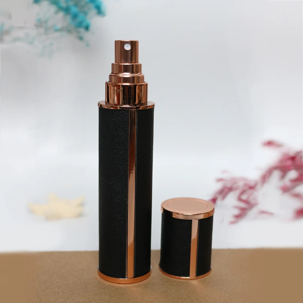 10ml Luxuriöse Lederumwickelte Glas-Parfümflasche, Tragbarer Mini Nachfüllbarer Parfüm-Zerstäuber, BPA-Freier Kosmetikbehälter