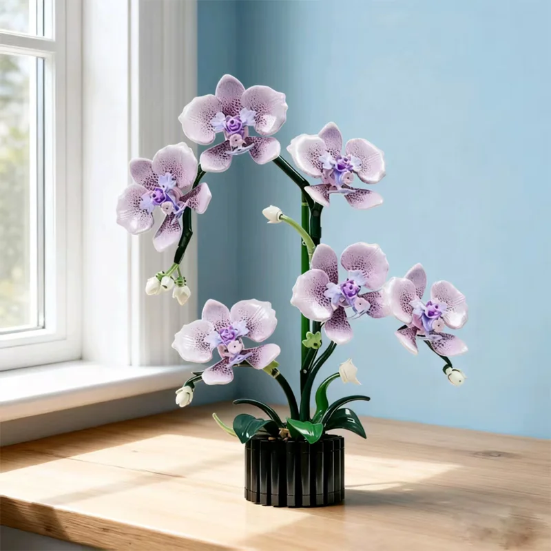 

Butterfly orchid building block set, trendy desktop ornament, exquisite home and office decoration, birthday gift, Valentine's D