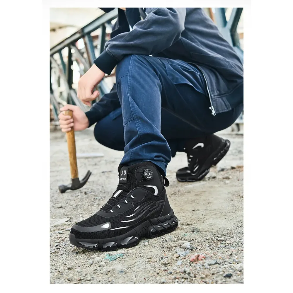 Waterproof Safety Boots Men Indestructible Steel Toe Work Ankle Boot Anti-smash Stab-resistant Safety Shoes Biker Botas Para Hom