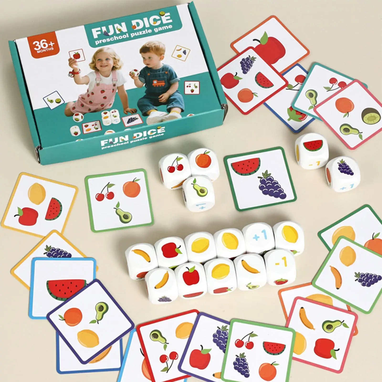 어린이 수학 주사위 게임 교육용 계산 장난감 덧셈 뺄셈 학습 게임 선물 유아용 3-6세 남아 여아용