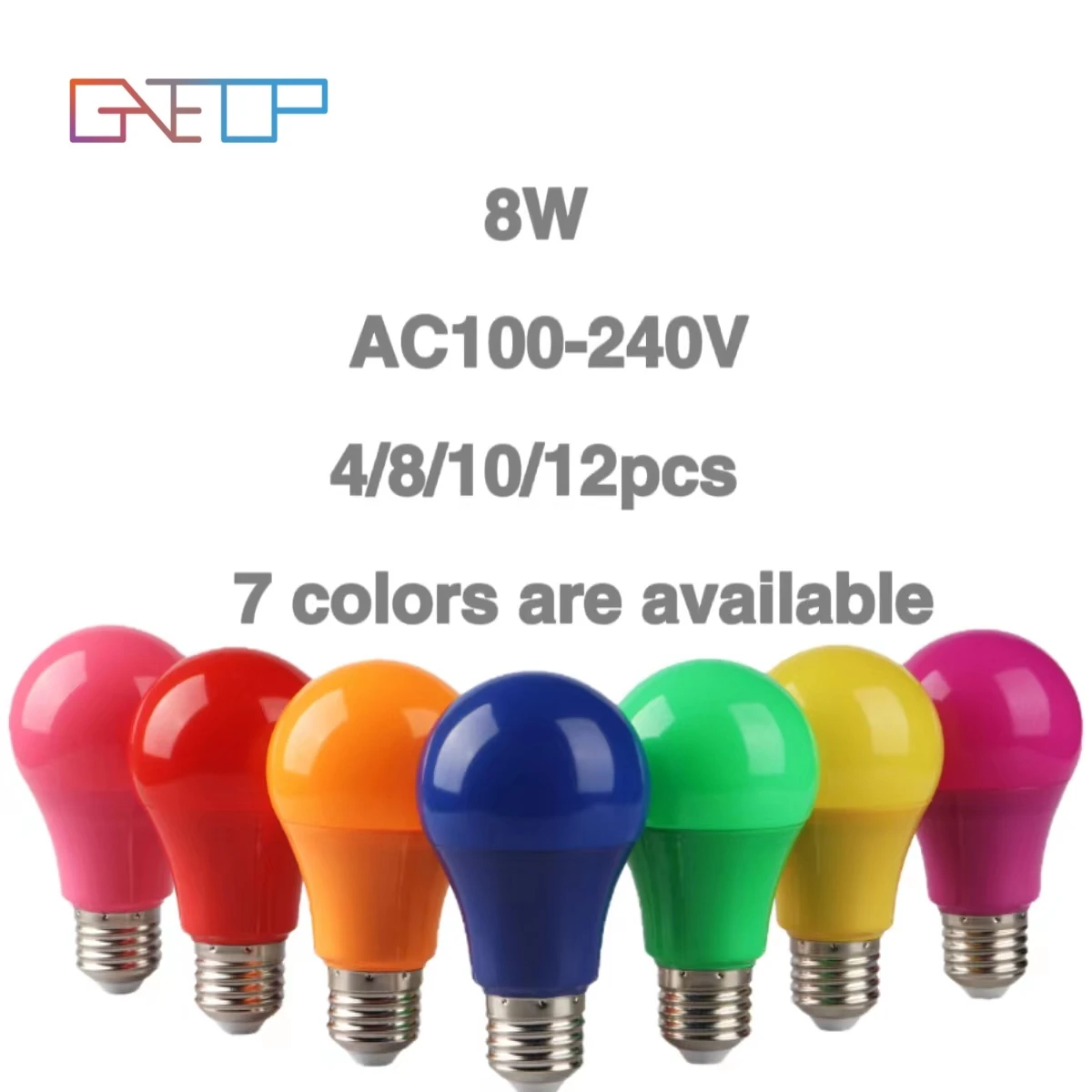 5-20PCSLED full color stage light Christmas dye bulb AC110V 220V E27 B22 8W no flicker 7 kinds of color bulb