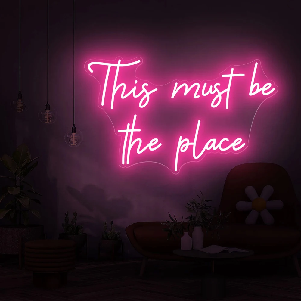 This Must Be The Place Neon Sign Lights Gaming Room Decor Bedroom Cafe Bar Club Birthday Party Neon Light Led Signs Decor Wall