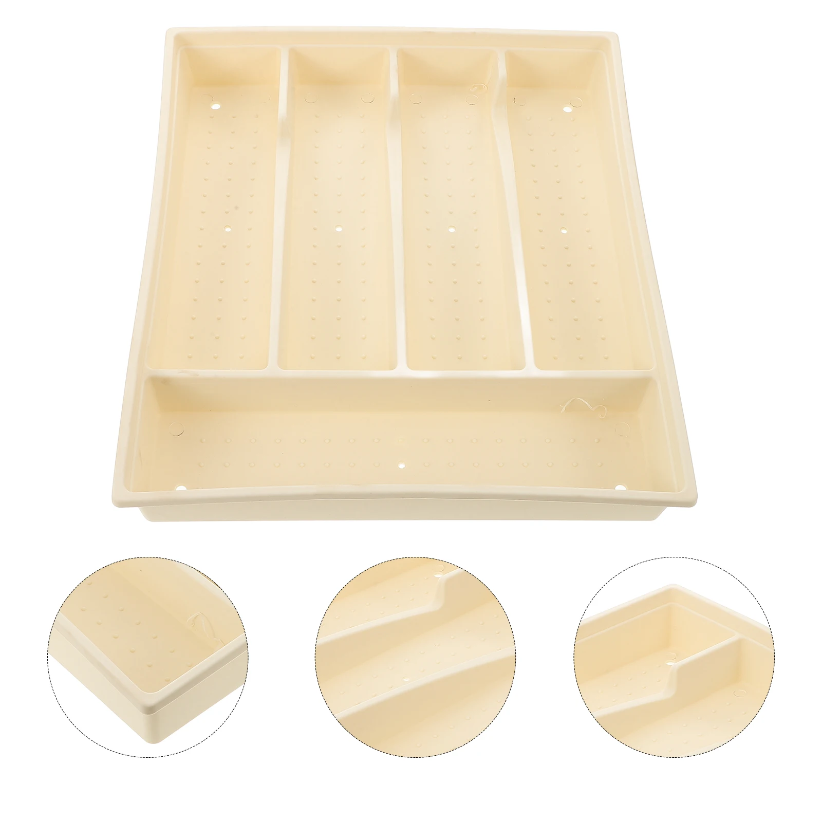

Large Capacity Tableware Storage Tray Kitchen Utensil Organizer Multi Compartment Cutlery Holder Pp Plastic Silverware