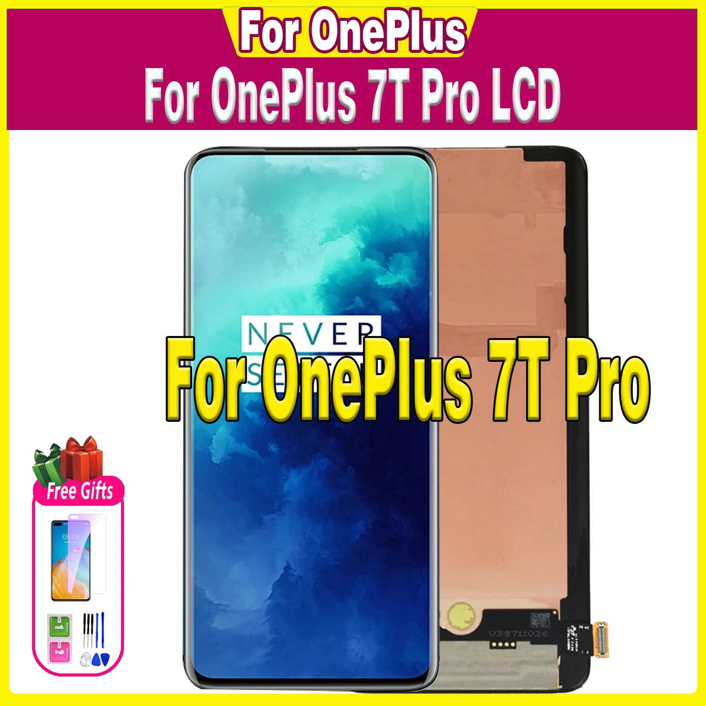 

100% Tested 6.67" LCD For OnePlus 7T Pro AMOLED Display Touch For One Plus 7T Pro LCD Screen Replacement Digitizer Assembly