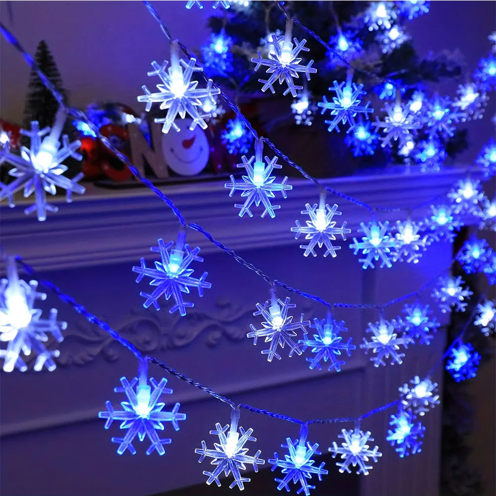 

Waterproof LED Snowflake Lights Holiday String Lights Garden Fairy Light Christmas Garland Wedding New Year Decoration