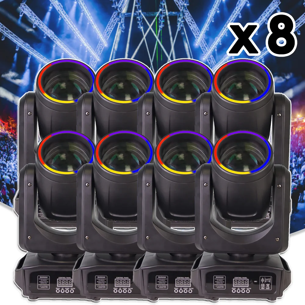 8 قطعة/الوحدة 200 واط LED تتحرك رئيس شعاع تأثير 18 المنشور ل Dj ديسكو الإضاءة DMX التحكم بالموسيقى الزفاف عيد الميلاد المرحلة الإضاءة