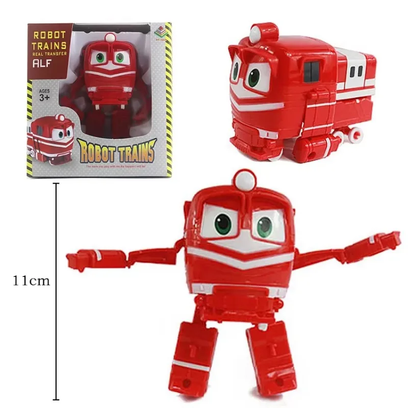 Robot Trains Transformation Kids Juguetes PVC RT Model Kay Alf Duck Figure Robot Car Family Anime Figure Toys for Boys