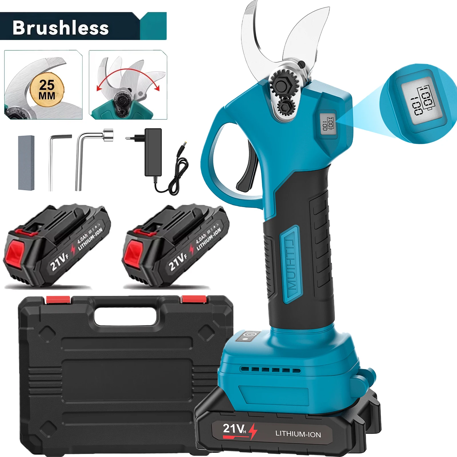 Ciseaux électriques sans fil, cisailles de taille électriques sans balais, coupeur de jardin pour arbres fruitiers et bonsaïs, pour batterie Makita 18V