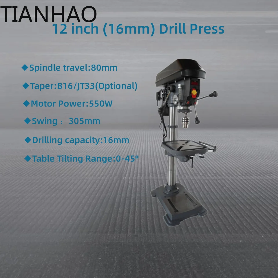 12 inch bench drilling machine Variable speed change 16mm drill press