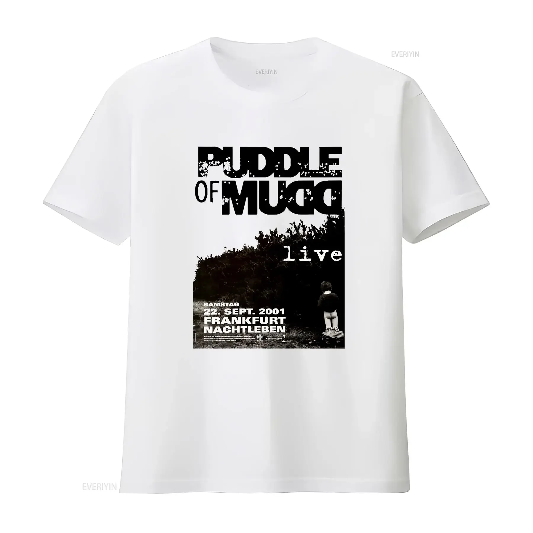 Camiseta Puddle Of Mudd Live Band para fanáticos, talla S-5XL, MA501, gráfico vintage lavado, ligeramente suave y cómoda, estilo vintage lavado.