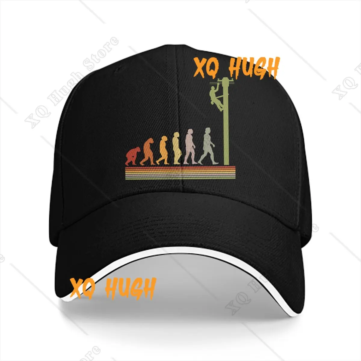 Electrical Engineering Electricity Multicolor Hat Peaked Women's Cap Evolution Of Lineman Electrician Lineworker Protection Hats