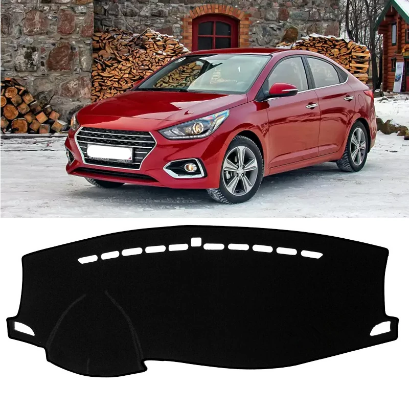 For Hyundai Accent HC Solaris 2 Verna 2017-2021 Dashmat Dashboard Cover Pad Protective Carpet Dash Mat Sun Shade Car Accessories