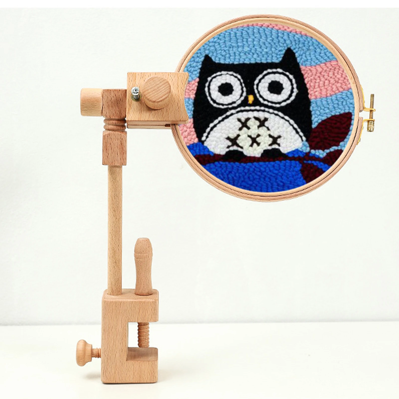 

Adjustable Wooden Hoops 360 Degree Rotation Craft Cross Stitch Frame Diy Embroidery Stand For Round Square Stretch Embroidery