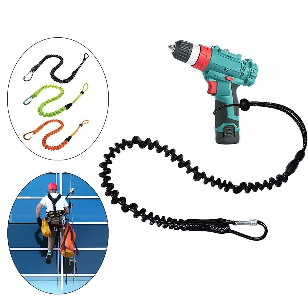 Aerial Work Anti Fall Off Rope Protector Lanyard with Buckle Strap Anti-Falling Elastic Extendable Tool