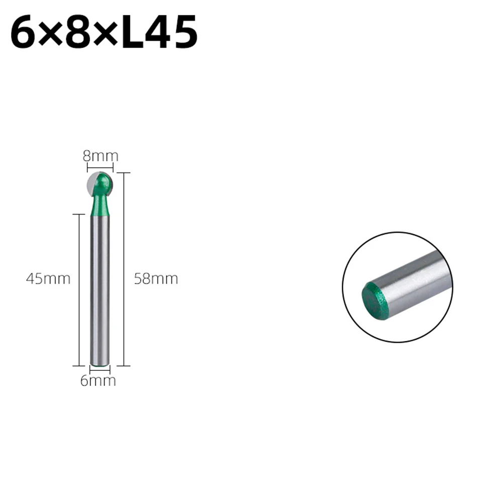 3/6mm Shank Ball Nose Round Carving Bit Router Bit For Wood Cove CNC Milling Cutter Radius Core Tungsten Carbide