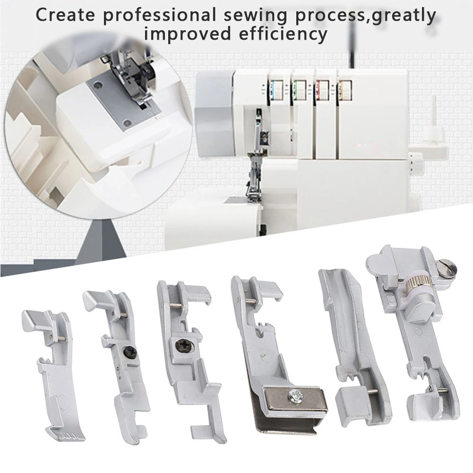 6 قطعة مجموعة قدم الضغط في ماكينة الخياطة للمغني 14U 14CG754 14SH654 المنزلية متعددة الوظائف آلة الاوفرلوك