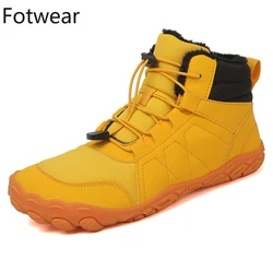 Winter Snow Boots Men Warm Plush Ankle Boots Long Fur Big Size 36-47 Unisex Outdoor Hiking Shoes Non-slip Ruable Mens Sneakers