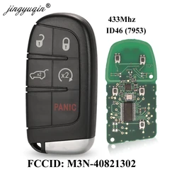 Jingyuqin 433 MHz ID46 Chip 5 pulsanti Portachiavi remoto per auto per JEEP Grand Cherokee M3N- 40821302   M3N 40821302