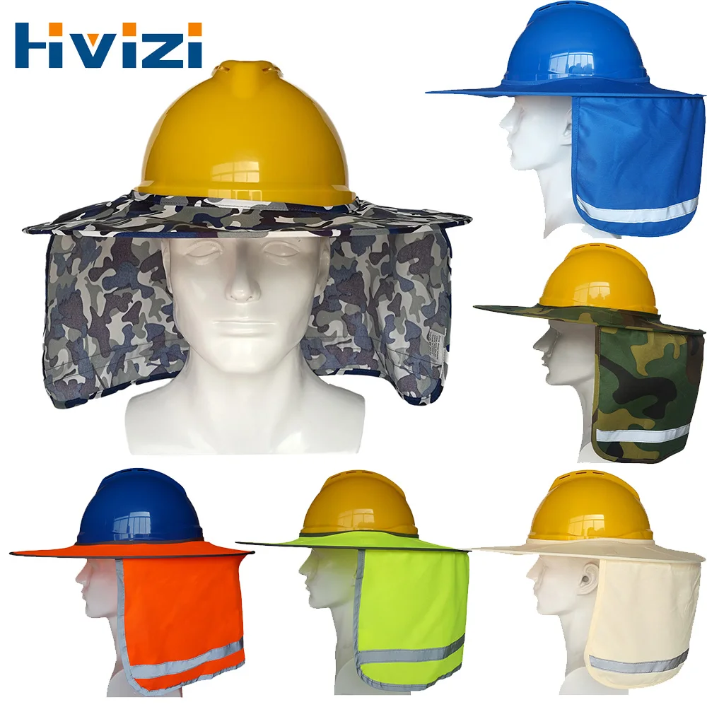 Reflective Stripe Neck Shield Safety Hard Hat Cap Sun Shade Protective Helmets Workplace Safety
