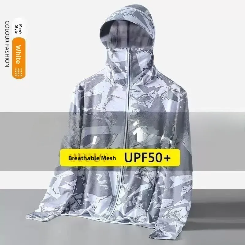 New 2026 Camouflage Sun Protection Clothing Ice Silk Cool Lightweight Loose Casual Travel Cycling Jacket for Men Summer