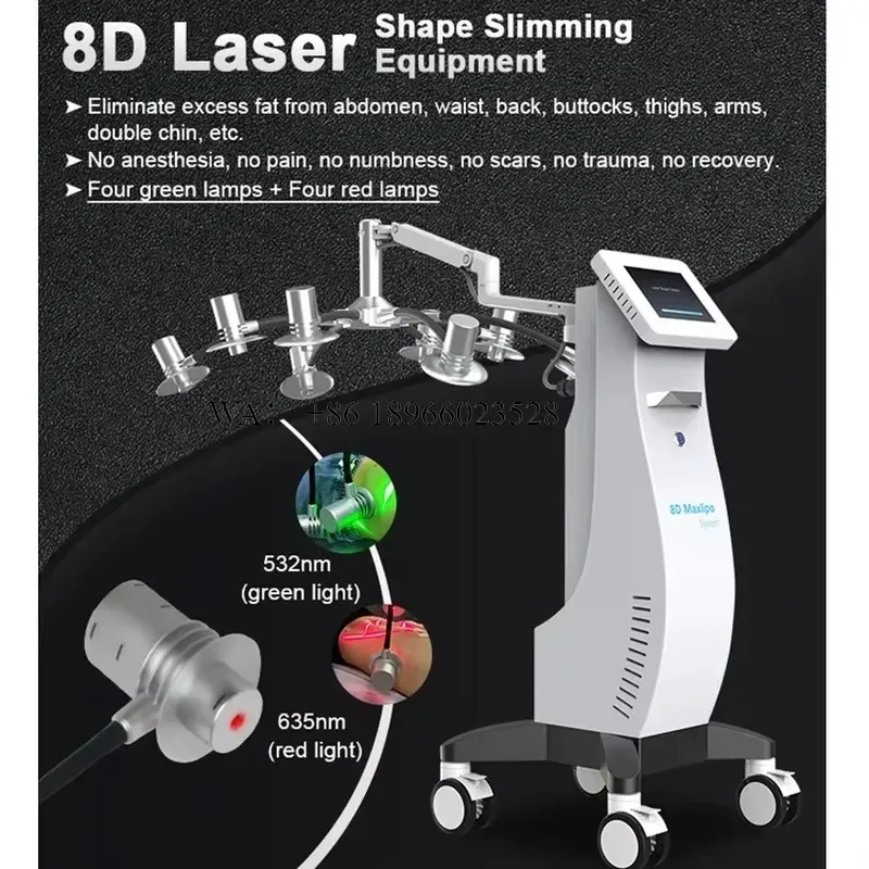 WMWMNU 8D Non Invasive Weight Loss Slimming Device 532nm 635nm for Body Shaping Fat Reduction