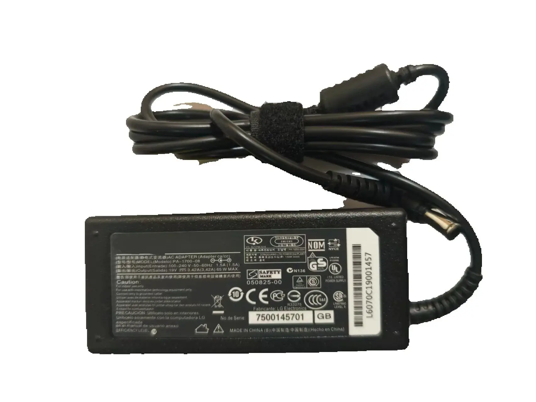 Adaptador OEM de 19V CA CC para LG Electronics 29LB4505 29LB4505-PU 29LB450 29LB450-PU 29 "pantalla ancha LCD LED HD TV HDTV fuente de alimentación