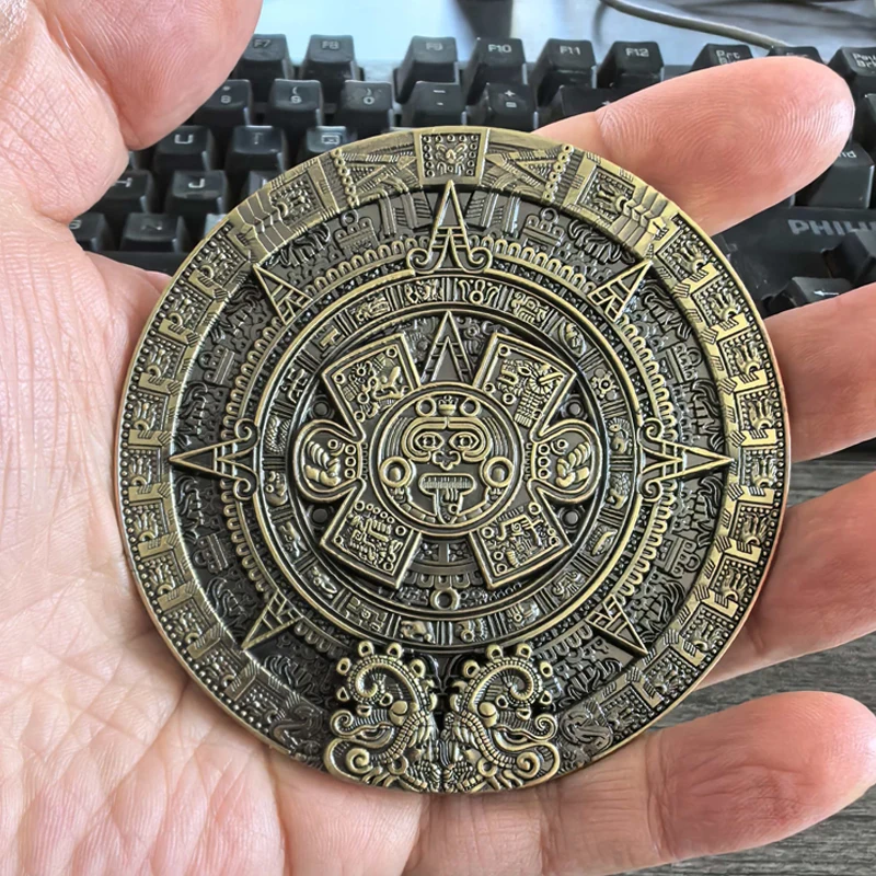 Calendrier Antique mexicain aztèque maya, pièce de défi de Culture de prophétie artistique, Collections porte-bonheur et cadeaux pour adultes, enfants et adolescents