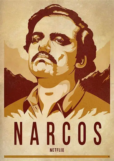 More style Pablo Escobar Character Legend Retro Print Art Canvas Poster For Living Room Decoration Home Wall Decor Picture