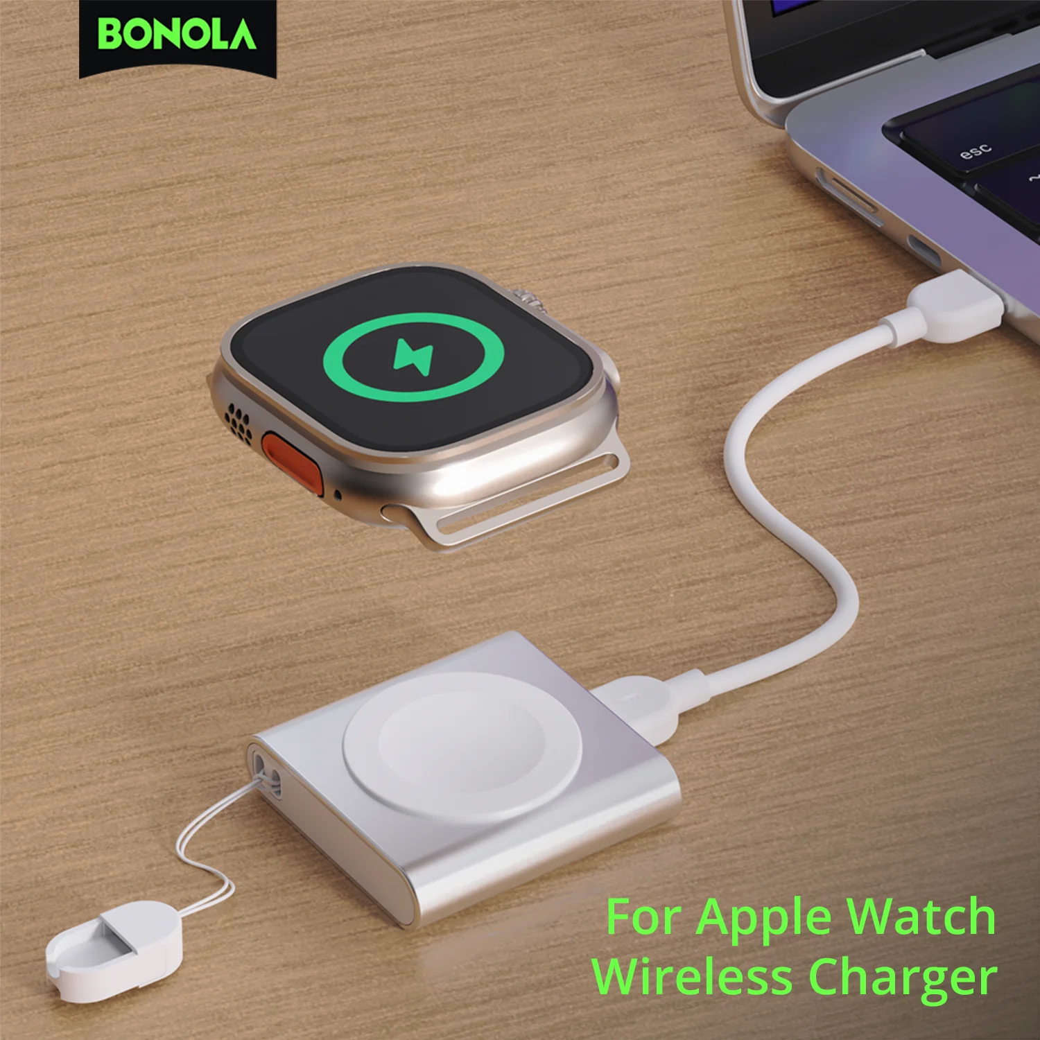 

Bonola Magnetic Watch Charger For Apple Watch 11/Ultra/10/9/8/7 Portable Wireless Charger Type C Charger Cable for iWatch 7/6/5